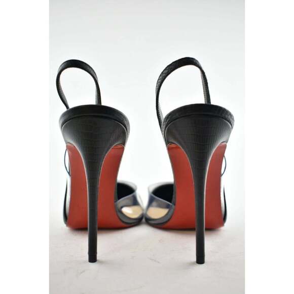 Christian Louboutin Optisexy 100 Black Calf Zarli PVC Sandal Heel Pump Shoe 35.5 - Picture 8 of 9